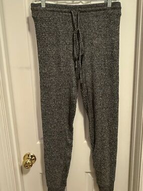 AE Cozy Ribbed Knit Drawstring Joggers - Gray